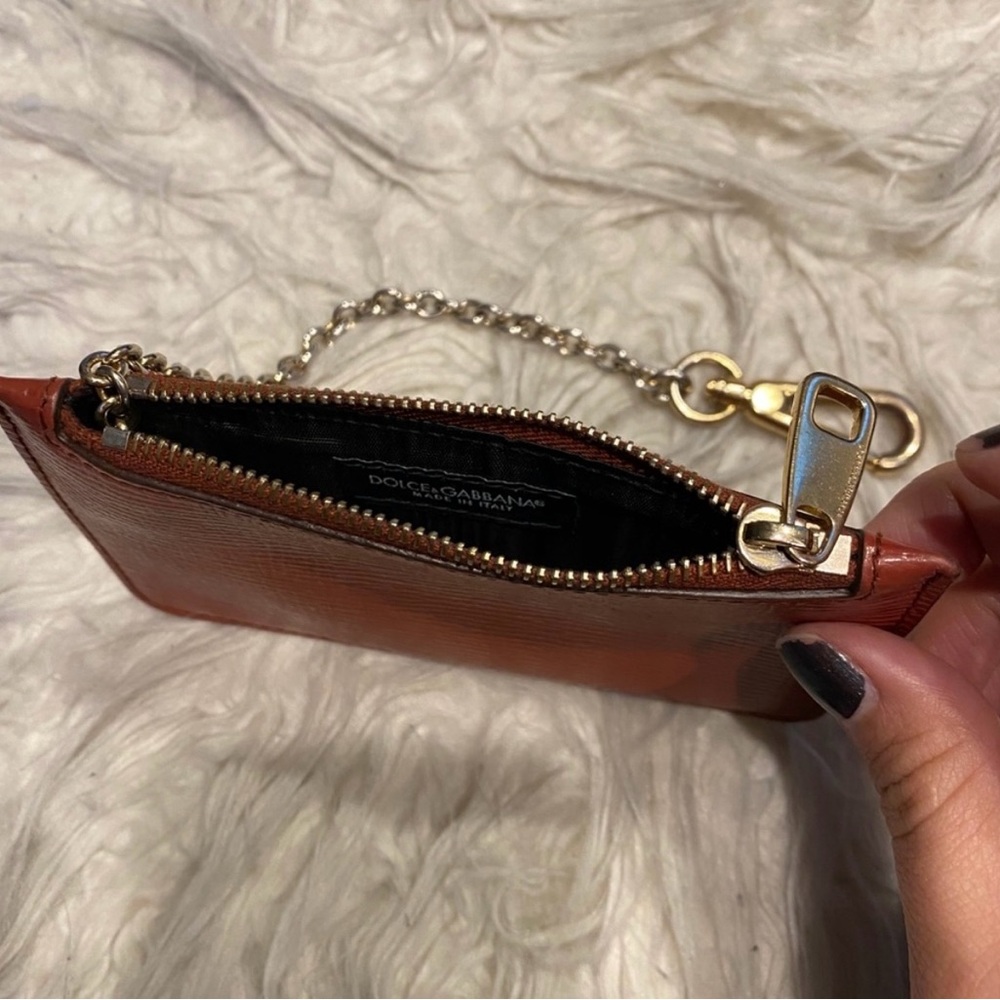 Dolce & Gabbana Orange Leather Pouch
